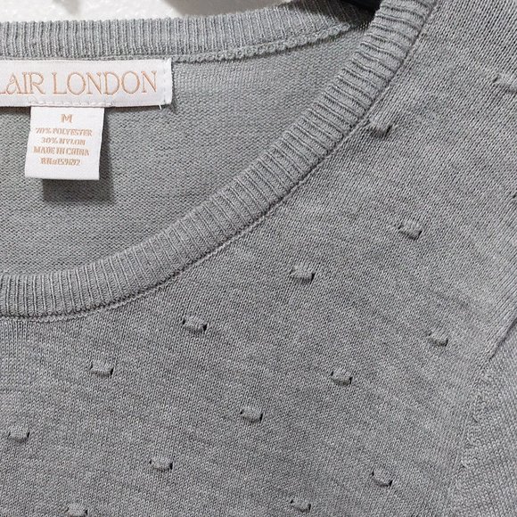 Blair London Buttoned Up Cardigan Sweater Gray MEDIUM - Picture 5 of 9